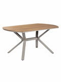 Moderne Ovale Tuin Tafel van Hout en Aluminium