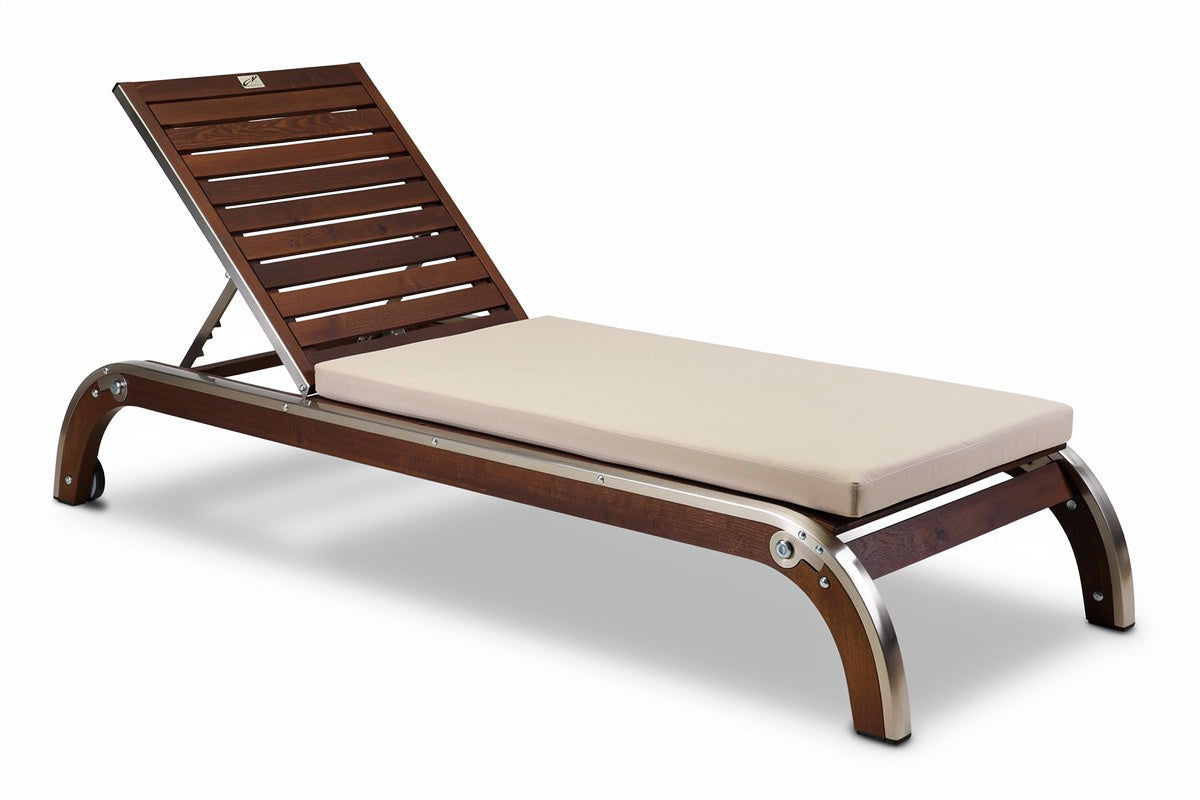 Regelbare Loungestoel van Hout en RVS