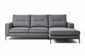 Moderne Hoekbank met Grijze Stoffering en Minimalistisch Design