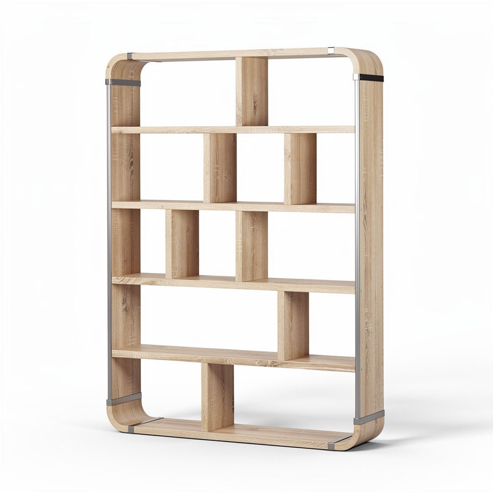 Modern houten boekenrek met open vakken